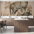 Cheetahs Exotic Jungle Monochrome Mural Wallpaper - room preview 03