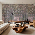 Art Deco Floral Wall Pink Mural Wallpaper - room preview 03