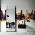Rio De Janeiro Brazil Skyline Purple & Gold Mural Wallpaper - room preview 03