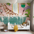 Giraffe in Tub Mural Wallpaper - room preview 03