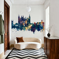Peterborough England Skyline Blue & Bronze Mural Wallpaper - room preview 03