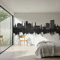 Savannah Georgia Skyline Black & White Mural Wallpaper - room preview 03