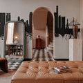 Osaka Skyline Black & White Mural Wallpaper - room preview 03
