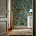 Teal Botanicals Mural Wallpaper - room preview 03