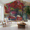 Strawberries and Zinnias Mural Wallpaper - room preview 03