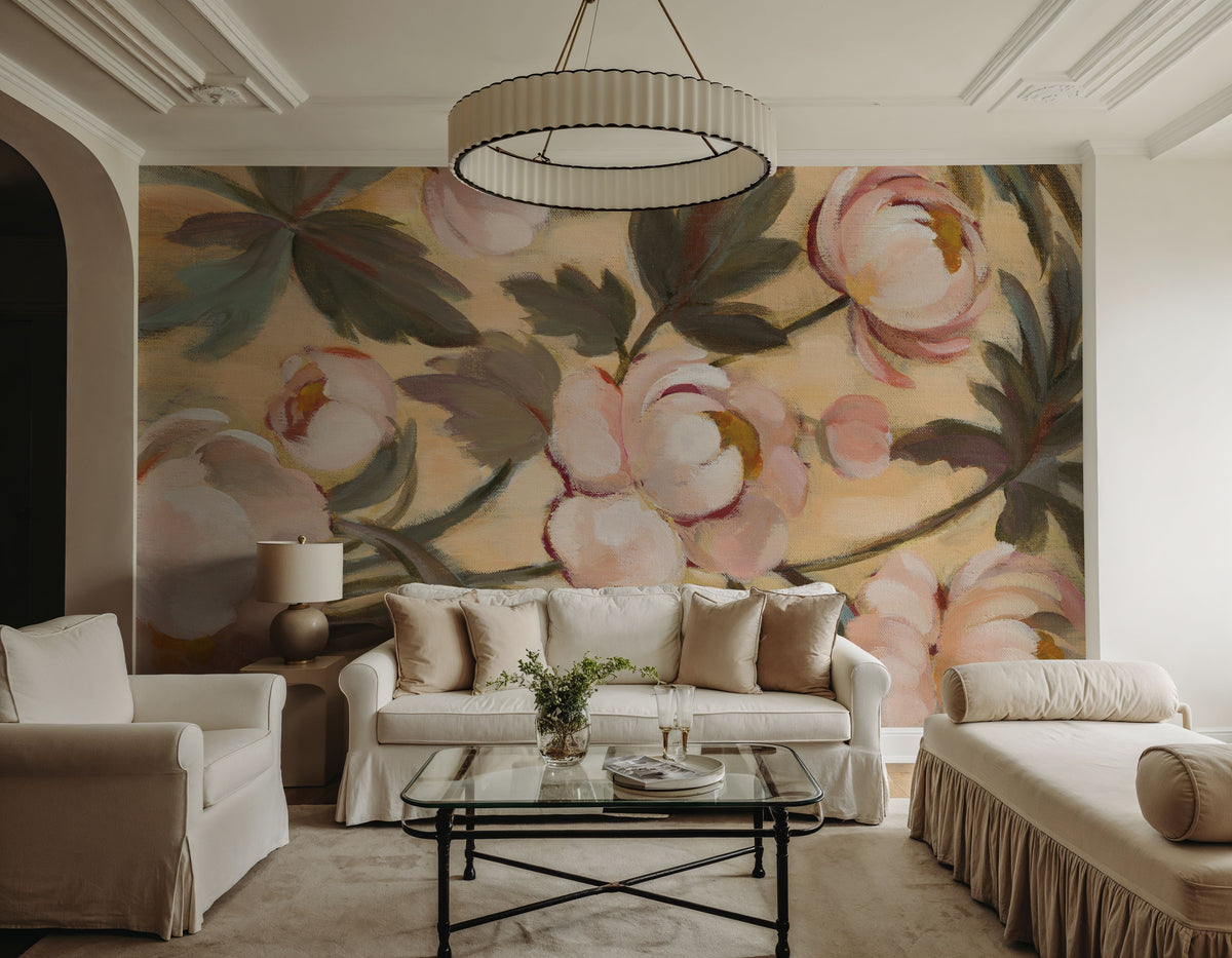 Garden Peonies II Mural Wallpaper - room preview 03