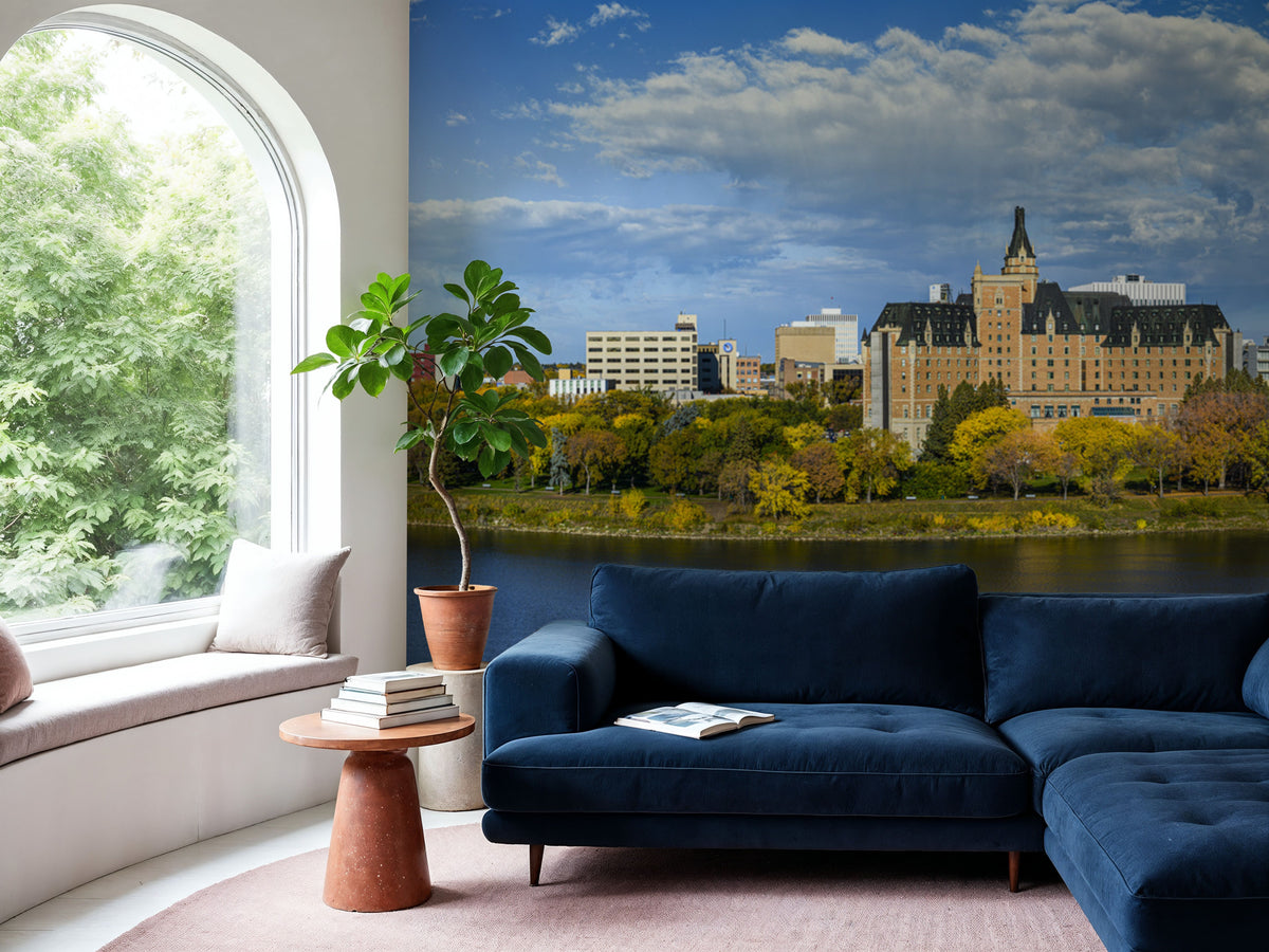 Saskatoon Skyline Mural Wallpaper - room preview 03