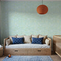Kala Flowers White on Mint Mural Wallpaper - room preview 03