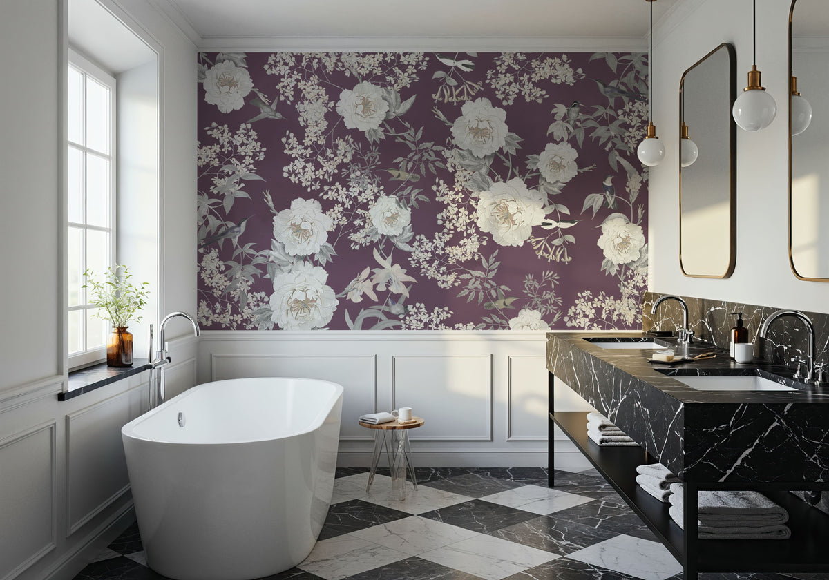 Birds of Eden Mural Wallpaper - Neutral Tone - room preview 03