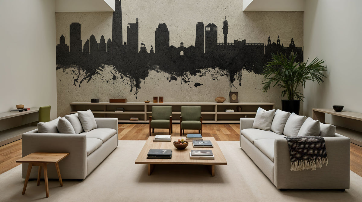 Santiago De Chile Skyline Concrete Mural Wallpaper - room preview 03