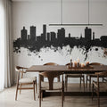 Port Elizabeth South Africa Skyline Black & White Mural Wallpaper - room preview 03
