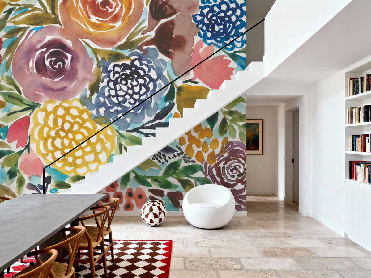 Floral Spray Mural Wallpaper - room preview 03