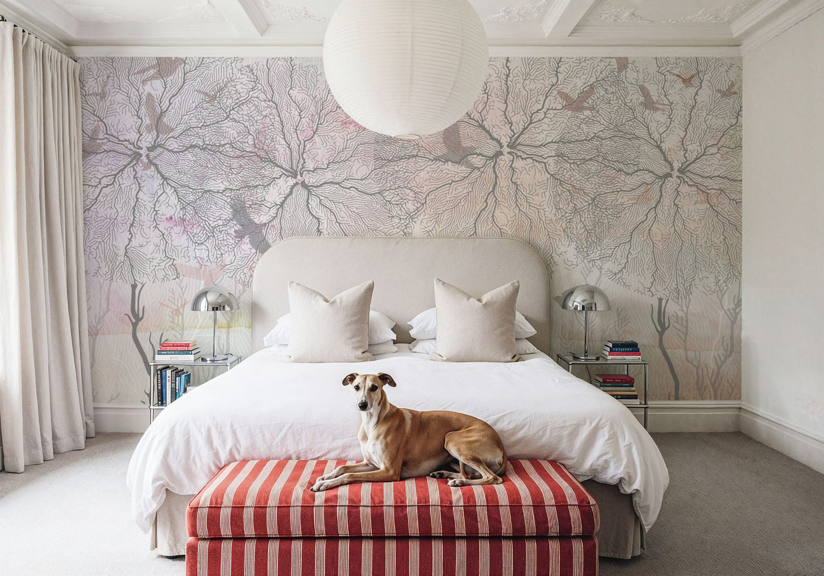 Shade of Trees Pink Mural Wallpaper - room preview 03