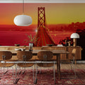 Golden Gate Twilight Mural Wallpaper - Red Tone - room preview 03