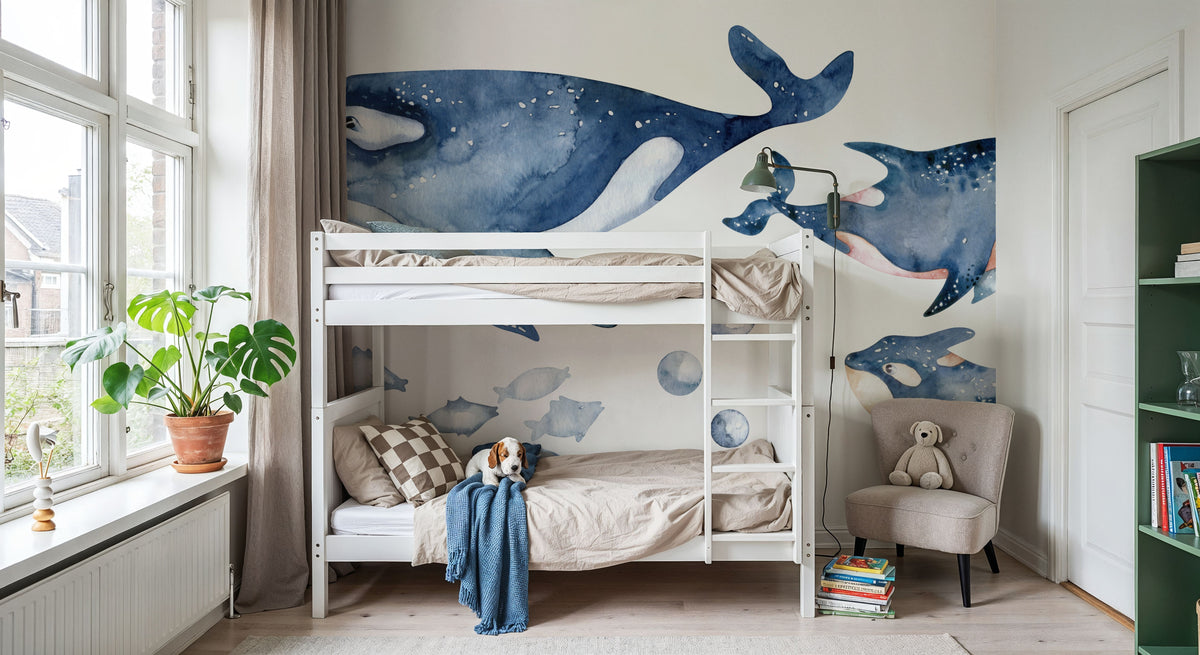 Whale Song Mural Wallpaper - room preview 03