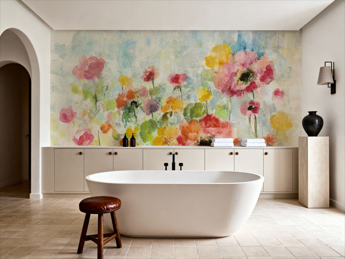 Summer Rain Floral Mural Wallpaper - room preview 03