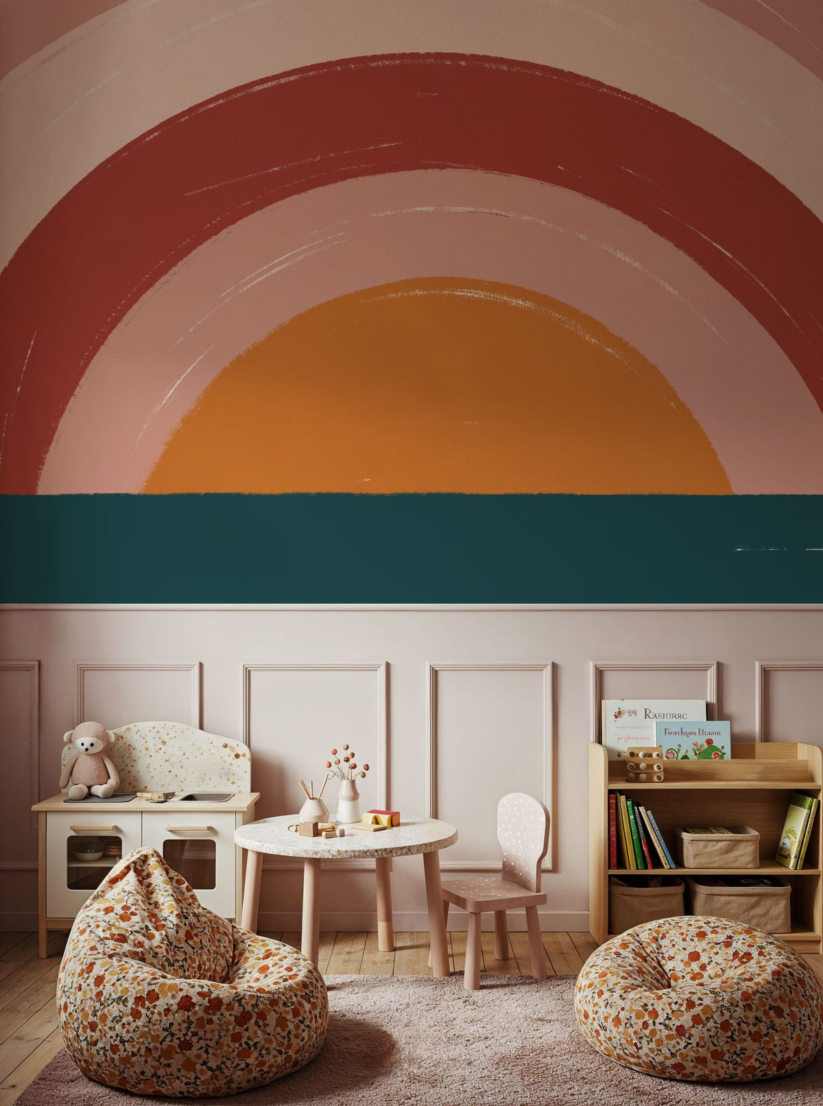 Ocean Rainbow Mural Wallpaper - room preview 03