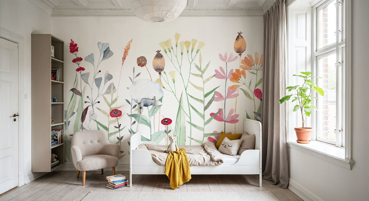 Floral Jungle Mural Wallpaper - room preview 03