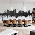 Virginia Beach Skyline Black & White Mural Wallpaper - room preview 03