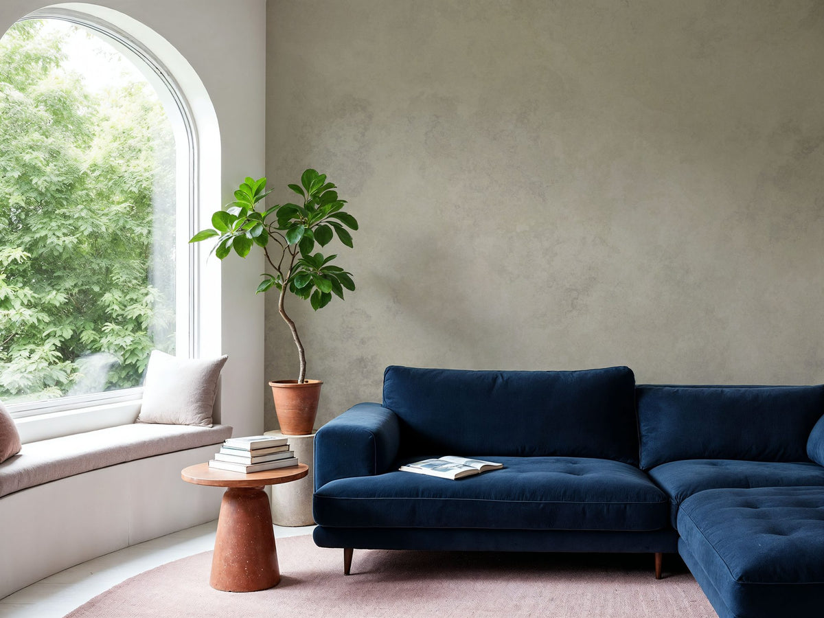 Subtle Plaster Wall, Alpine Oat Mural Wallpaper - room preview 03