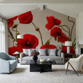 Red Poppy Mural Wallpaper - room preview 03