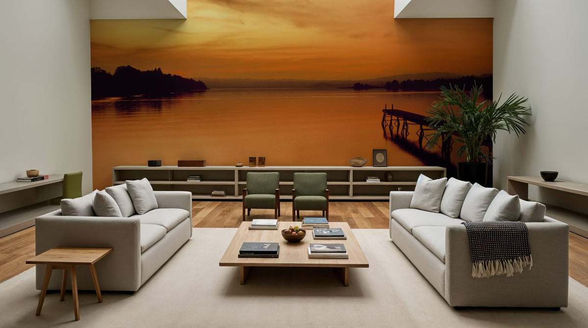 Golden Harbor Sunset Mural Wallpaper - room preview 03