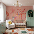 Colorful Jungle, Peach Mural Wallpaper - room preview 03