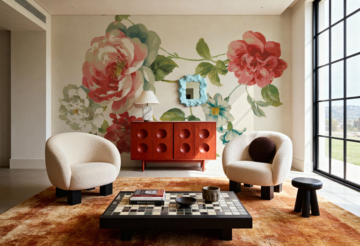 Elegant Floral II Mural Wallpaper - room preview 03