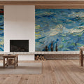 Seascape At Saintes-Maries Mural Wallpaper - Blue Tone - room preview 03