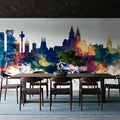 Liverpool England Skyline Blue & Bronze Mural Wallpaper - room preview 03