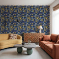Homley Geometry, Navy Mural Wallpaper - room preview 03