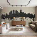 Minneapolis Minnesota Skyline Concrete Mural Wallpaper - room preview 03