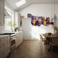 Spokane Washington Skyline Purple & Gold Mural Wallpaper - room preview 03