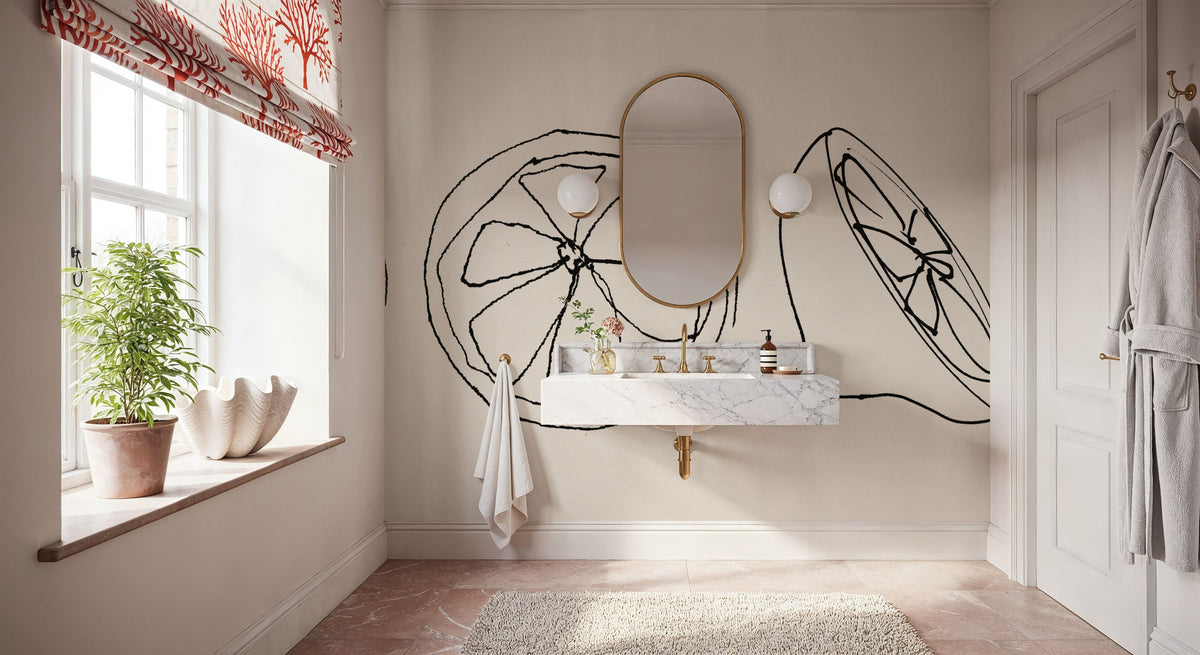 Line Lemons Mural Wallpaper - room preview 03