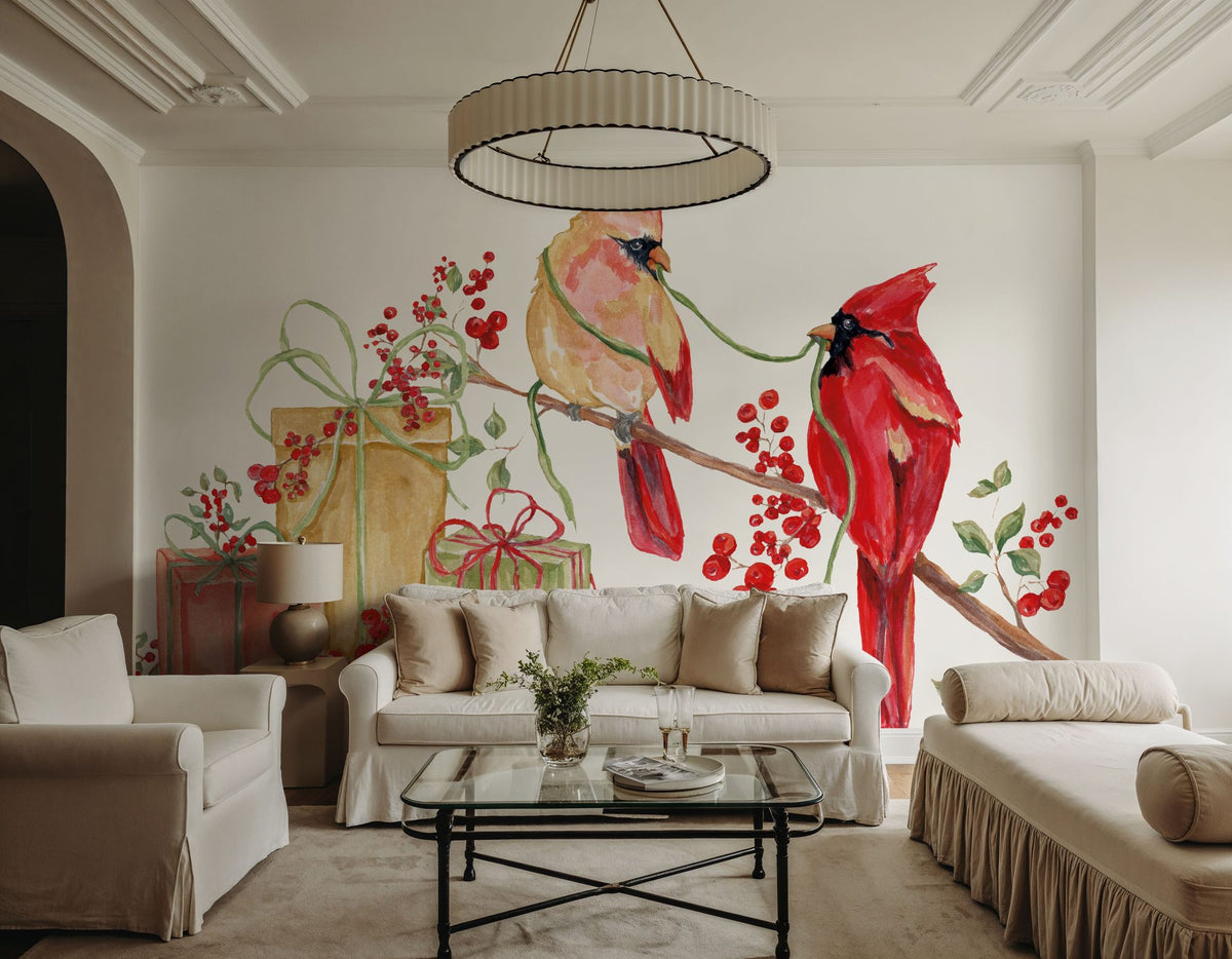 Winterberry Tidings V Mural Wallpaper - room preview 03