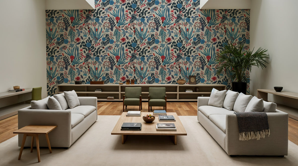 Wonderland Birds, Light Mural Wallpaper - room preview 03