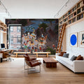 Elephant Procession to the Temple, Thai Painting Mural Wallpaper - room preview 03