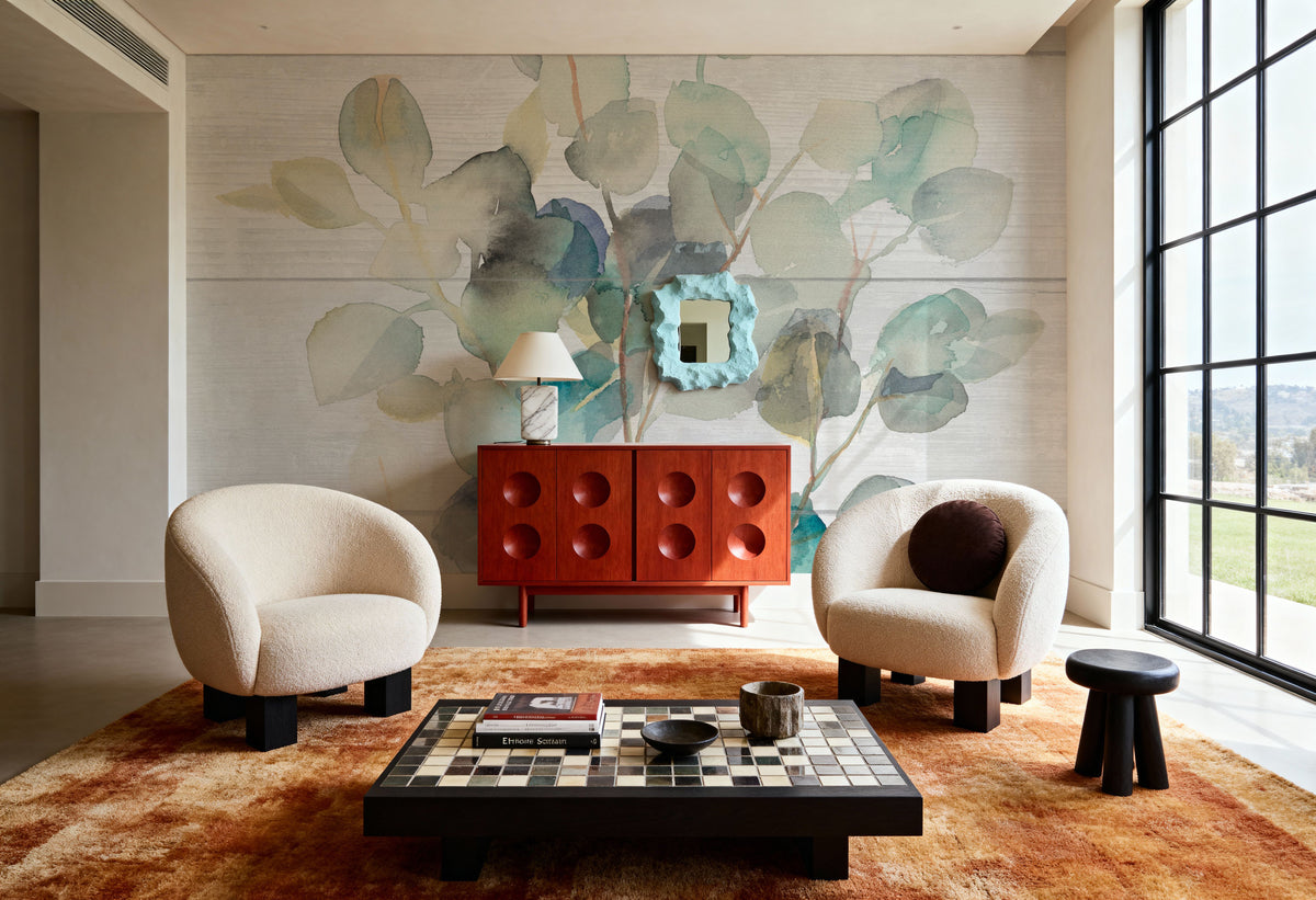 Eucalyptus III on Shiplap Mural Wallpaper - room preview 03