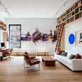 Luxembourg City Skyline Purple & Gold Mural Wallpaper - room preview 03
