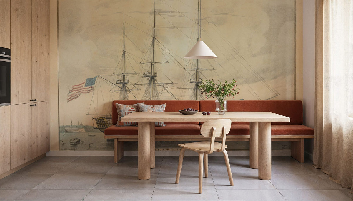 North Carolina Ship Mural Wallpaper - room preview 03