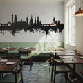 Shrewsbury England Skyline Black & White Mural Wallpaper - room preview 03