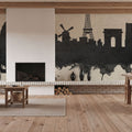 Paris Skyline Concrete Mural Wallpaper - room preview 03