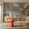 Birds of Paradise Blue Mural Wallpaper - room preview 03