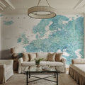 Europe Map Detailed - Maizah Mural Wallpaper - room preview 03