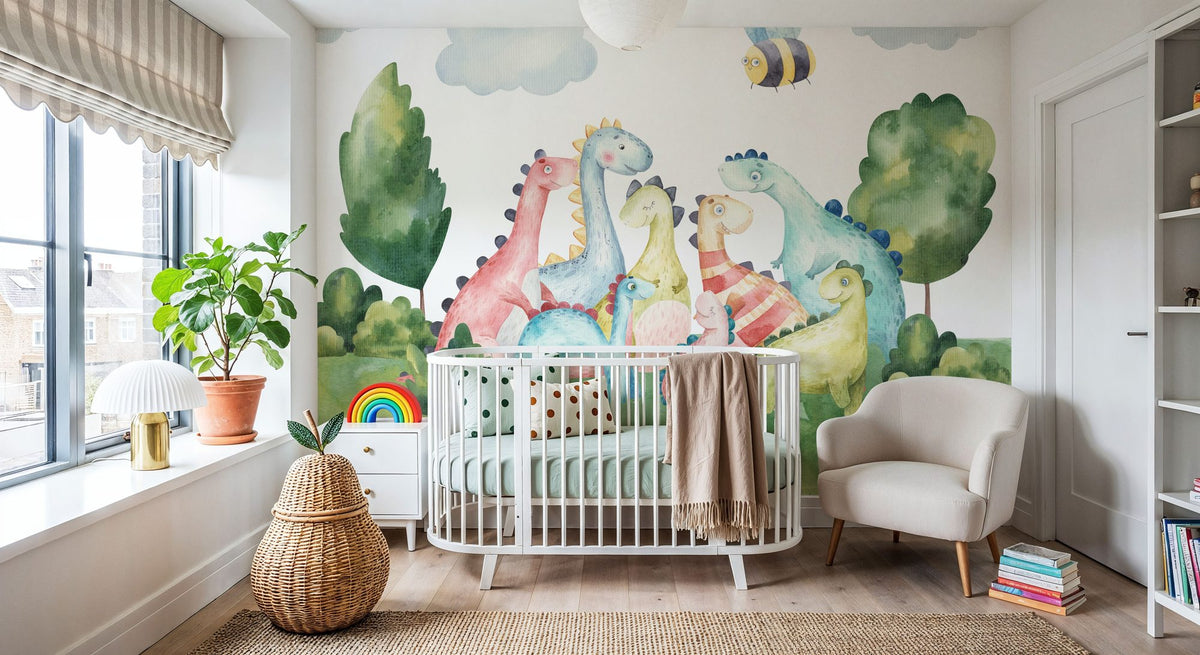 Dinosaur Family Mural Wallpaper - room preview 03