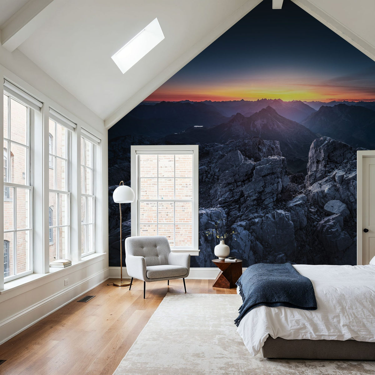 Mountanous Sunrise Mural Wallpaper - room preview 03