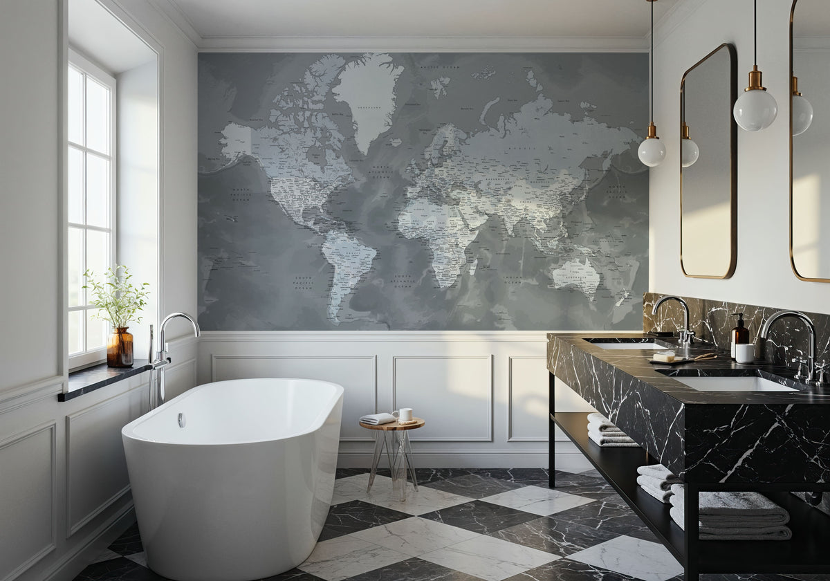 World Map Cities - Zanders Mural Wallpaper - room preview 03