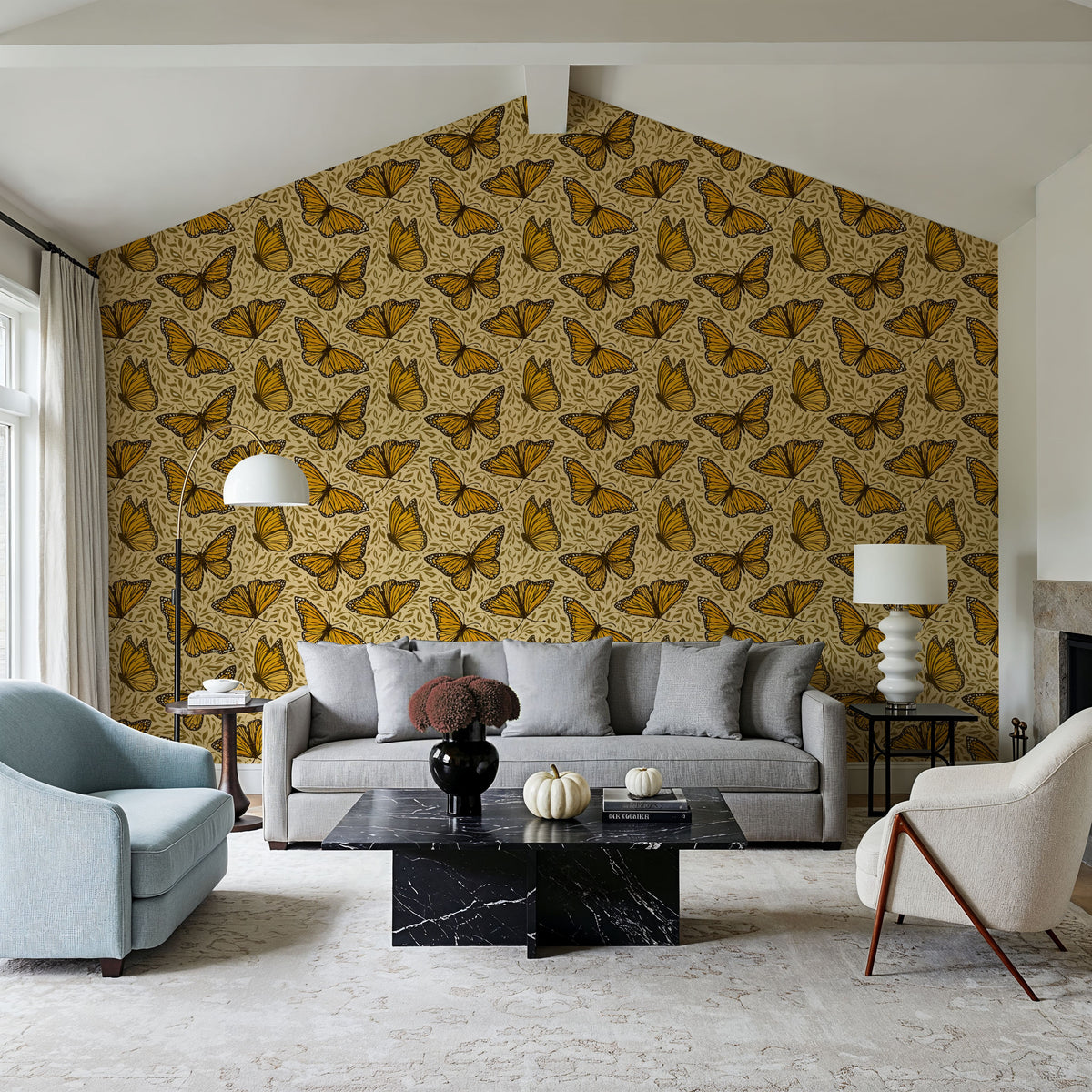 Papillion I, Sand Mural Wallpaper - room preview 03