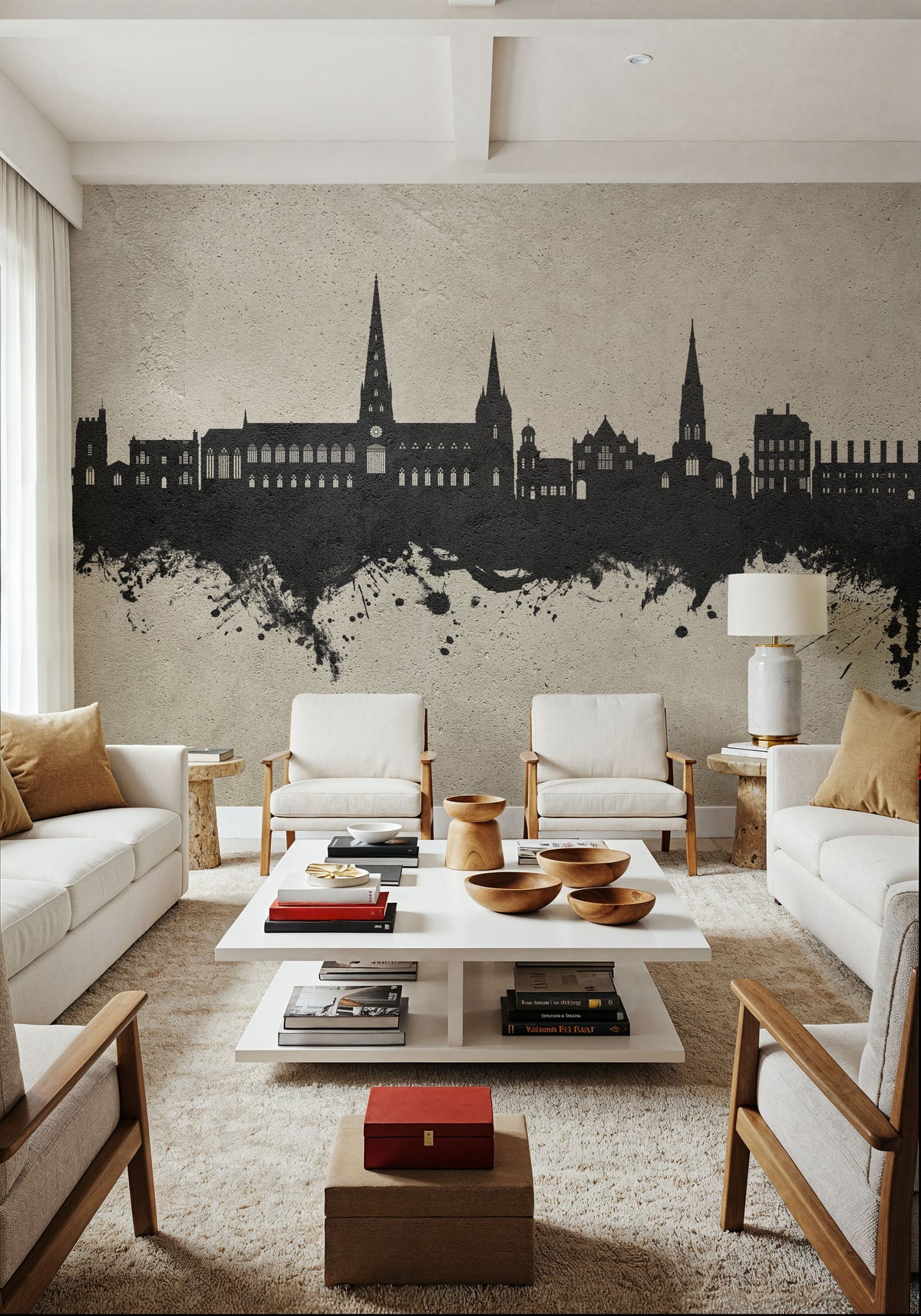 Lichfield England Skyline Concrete Mural Wallpaper - room preview 03