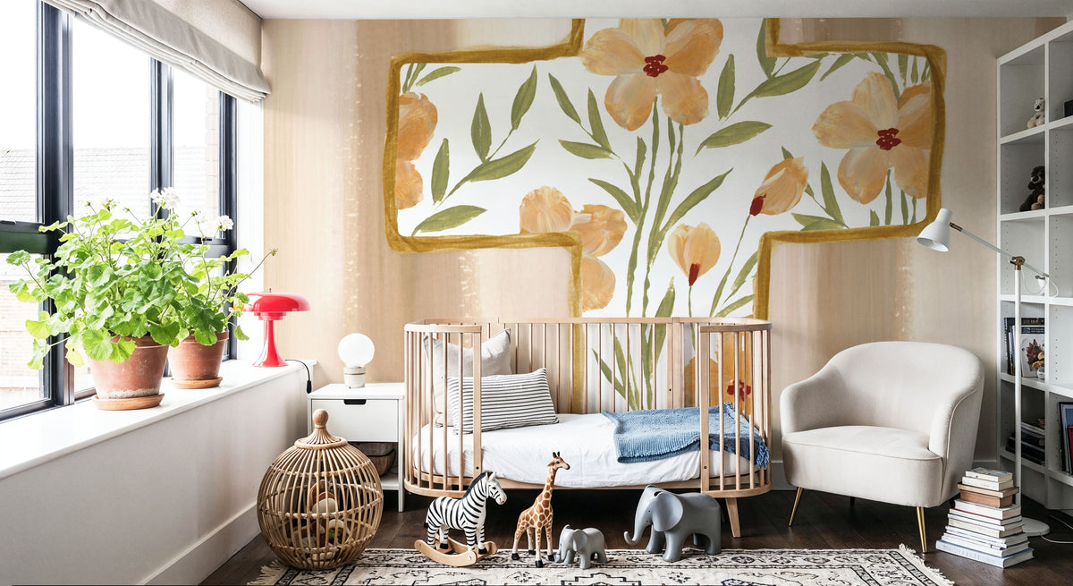 Floral Cross I Mural Wallpaper - room preview 03